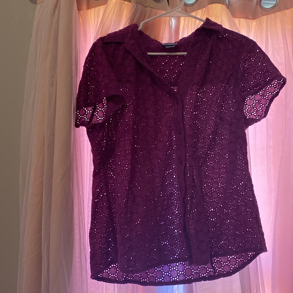 Women’s purple button up